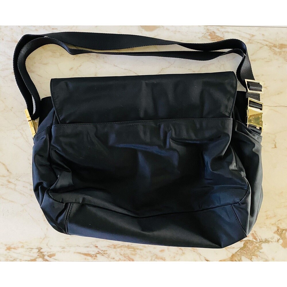 Tory Burch Solid Black Nylon Large Messenger Bag - image 5